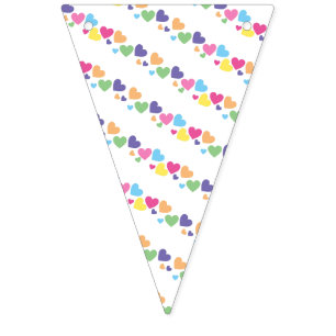 Bandeirinha Padrão de Corações de Amor Arco-íris da illusima F