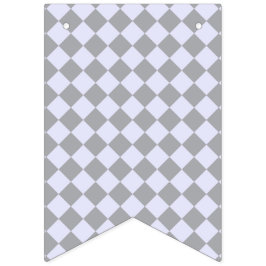 Bandeirinha Padrão de diamante em cinza e lilás