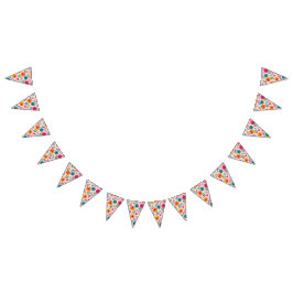 Bandeirinha Padrão de festa de aniversário espanhol Floral Fie