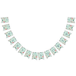 Bandeirinha Padrão de festa de chá de bebê de dinossauro azul 