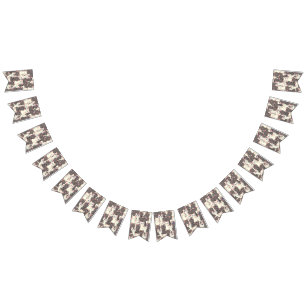 Bandeirinha Padrão de gatos brancos e cinzas