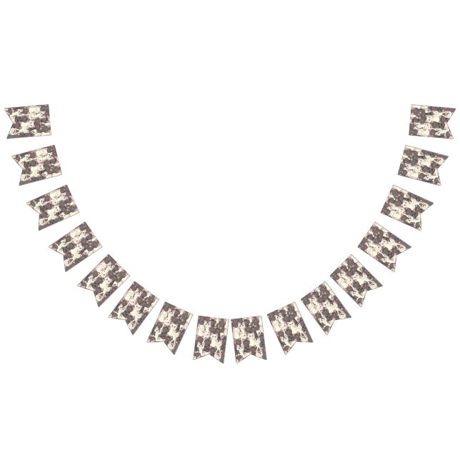 Bandeirinha Padrão de gatos brancos e cinzas (Todos)