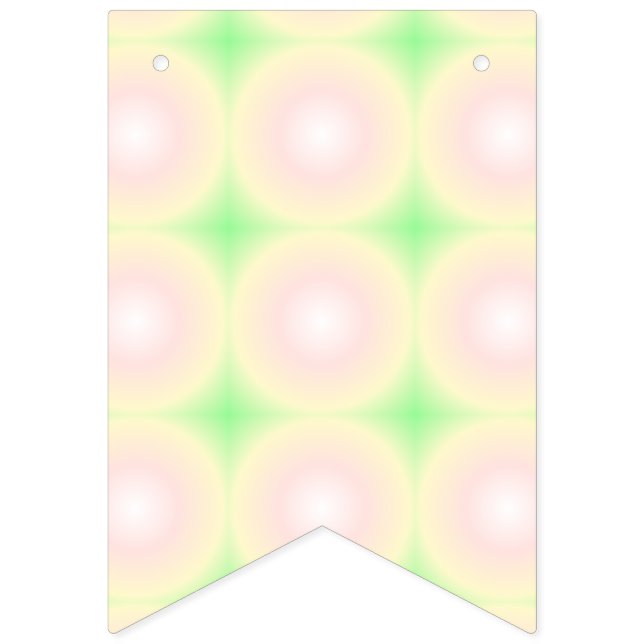 Bandeirinha Padrão de Gradiente Óptico 3D Branco Rosa Verde Pá (Primeira Bandeira)