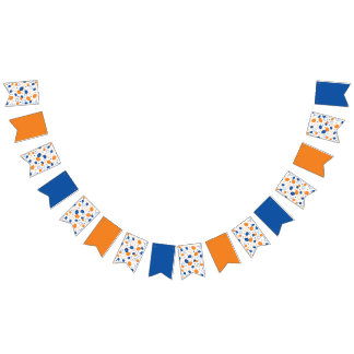 Bandeirinha Padrão de limão azul e laranja, com Frutas empinad