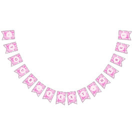 Bandeirinha Padrão de Moda Rosa e Rosa Quente de Barbiecore