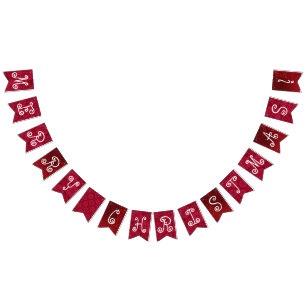 Bandeirinha Padrão de Natal Vermelho