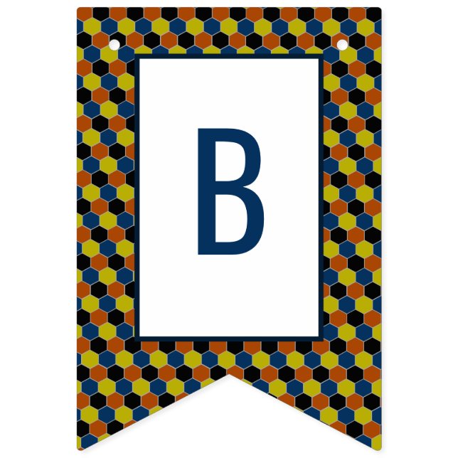 Bandeirinha Padrão Geométrico Brilhante, Festa de aniversário  (Segunda Bandeira)