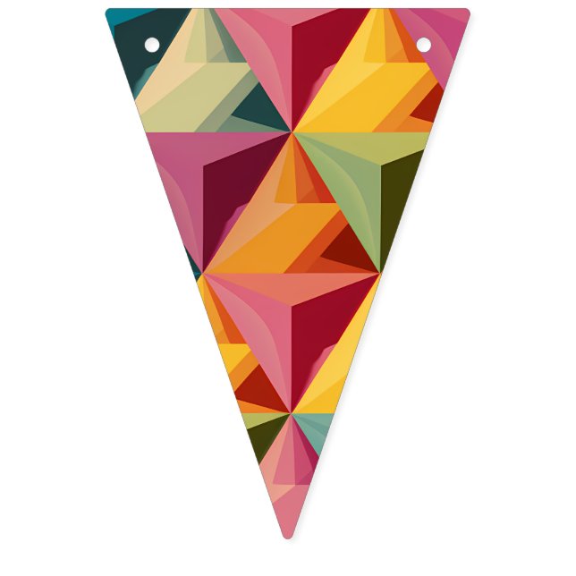 Bandeirinha Padrão Geométrico de Triângulo Ousado (Primeira Bandeira)