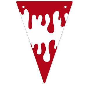 Bandeirinha Padrão Sanguíneo Vermelho Branco Halloween