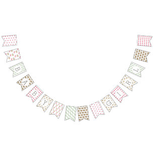 Bandeirinha Padrões Bonito do Chá de fraldas de Mama, GAROTA