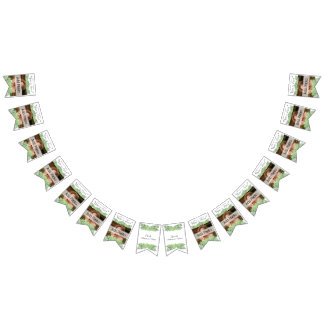 Bandeirinha Palma Verde de Casamento Tropical Deixa Foto Branc