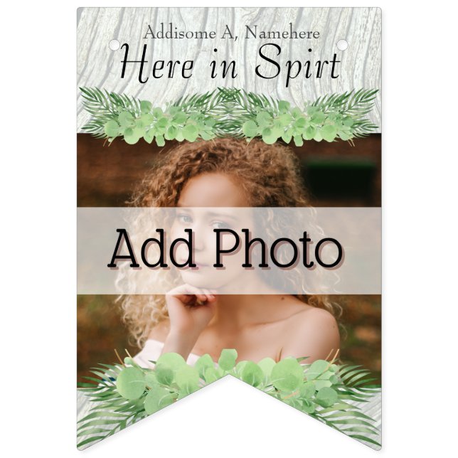 Bandeirinha Palma Verde de Casamento Tropical Folga Adicionar  (Primeira Bandeira)