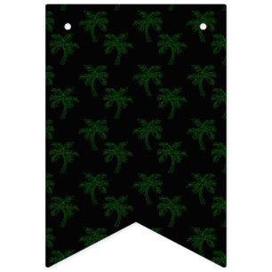 Bandeirinha Palmeira tropical Árvore verde Contorno de verão