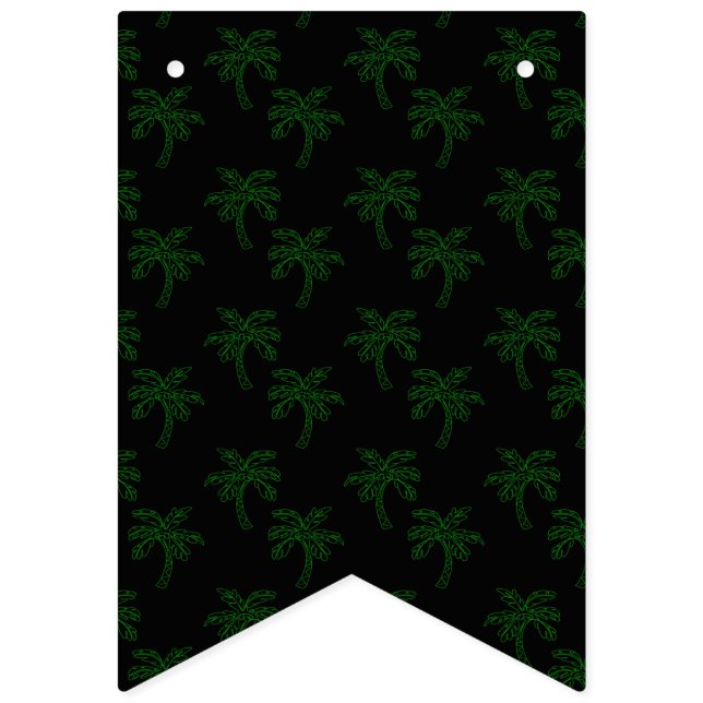 Bandeirinha Palmeira tropical Árvore verde Contorno de verão V (Primeira Bandeira)