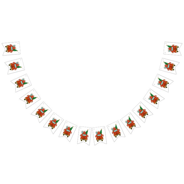 Bandeirinha Papais noeis de frente de caminhão Feliz Natal (Todos)