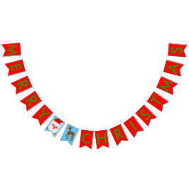 Bandeirinha Papais noeis de Natal Reindeer Banner de Bunting V