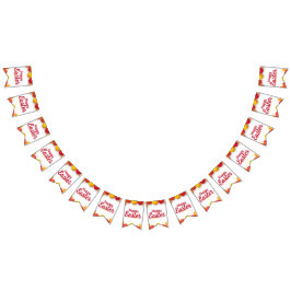 Bandeirinha Papel com padrão de ovos de Páscoa laranja e amare