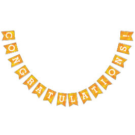 Bandeirinha Parabéns amarelos dourados da aguarela