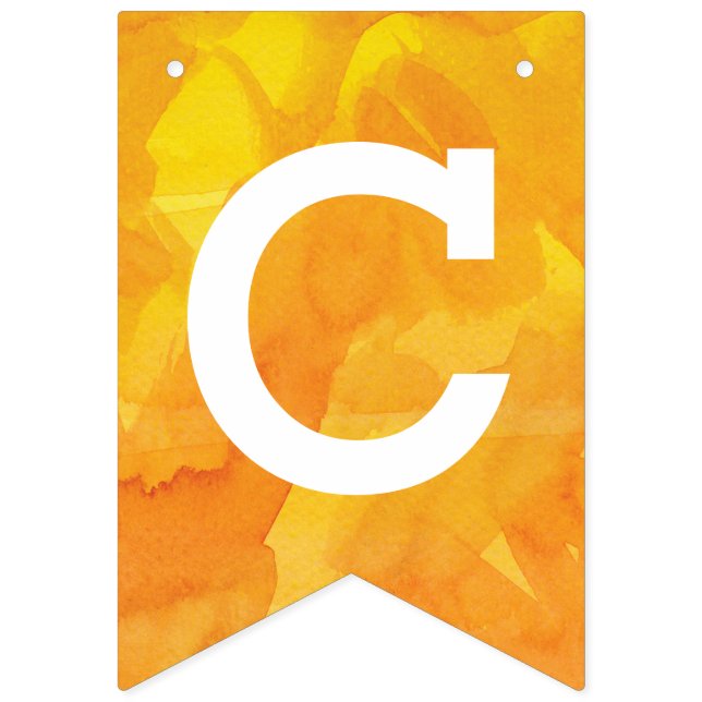 Bandeirinha Parabéns amarelos dourados da aguarela (Primeira Bandeira)