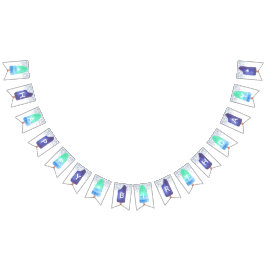 Bandeirinha Parabéns Azul e Verde