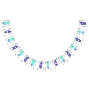 Bandeirinha Parabéns Azul e Verde