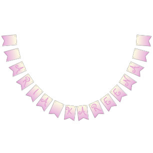 Bandeirinha Parabéns Banner de aniversário Banner Beigre Rosa