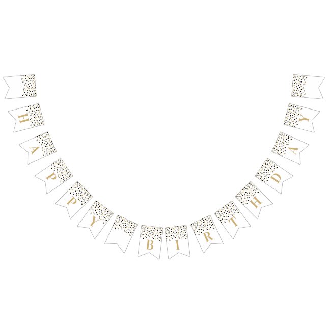 Bandeirinha Parabéns Banner Dourado Black Confetti (Todos)