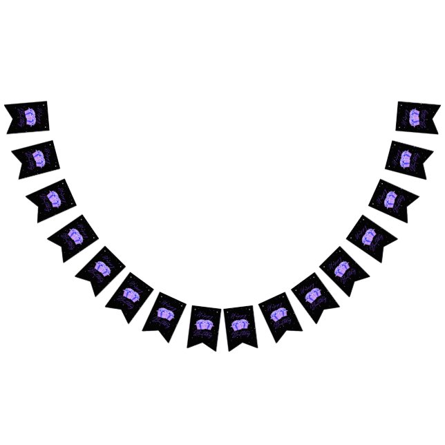 Bandeirinha Parabéns, Bonito Banner de Bunch Púrpura (Todos)