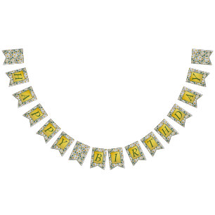 Bandeirinha Parabéns bonito Bright Daisy