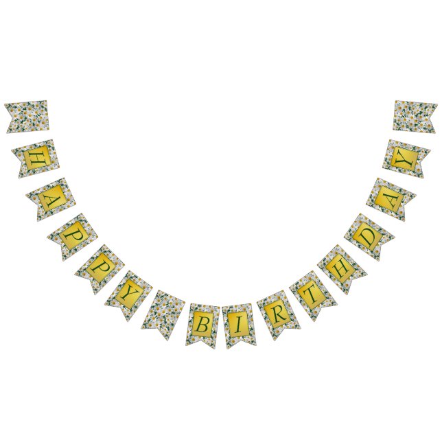 Bandeirinha Parabéns bonito Bright Daisy (Todos)