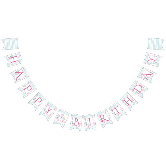 Bandeirinha Parabéns, cartaz de aniversário para o primeiro an (Todos)