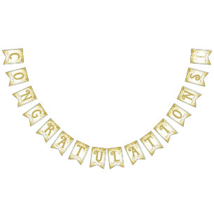 Bandeirinha parabéns ☆ ☆ Confetti Dourado