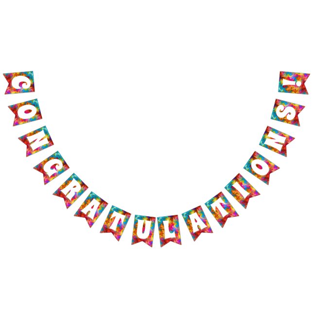 BANDEIRINHA PARABÉNS CONGRATS COLORIDO ARCO-ÍRIS    (Todos)