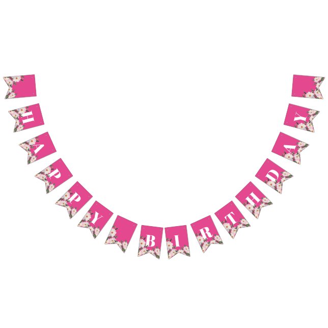 Bandeirinha Parabéns Cor d'água Rosas Rosa Ballerina (Todos)