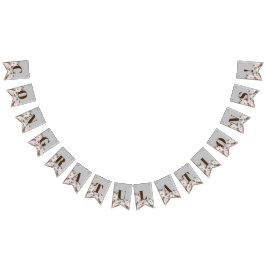 Bandeirinha Parabéns Cor d'água Rosas Rosa Ballerina