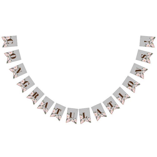 Bandeirinha Parabéns Cor d'água Rosas Rosa Ballerina (Todos)