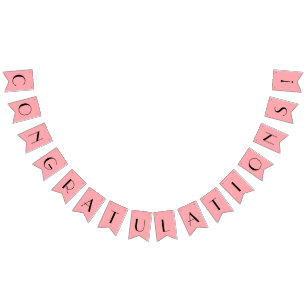 Bandeirinha Parabéns cor-de-rosa