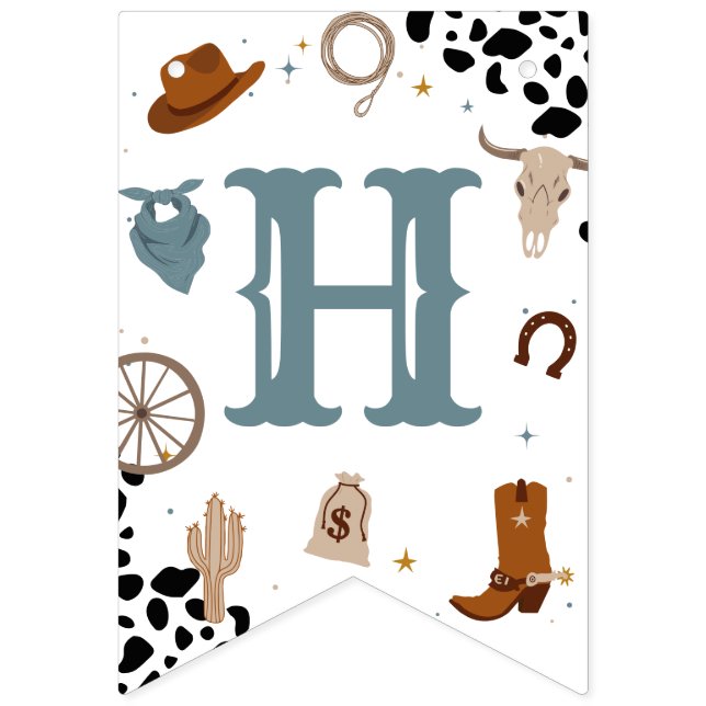 Bandeirinha Parabéns do Blue Wild West Rodeo Boy (Segunda Bandeira)