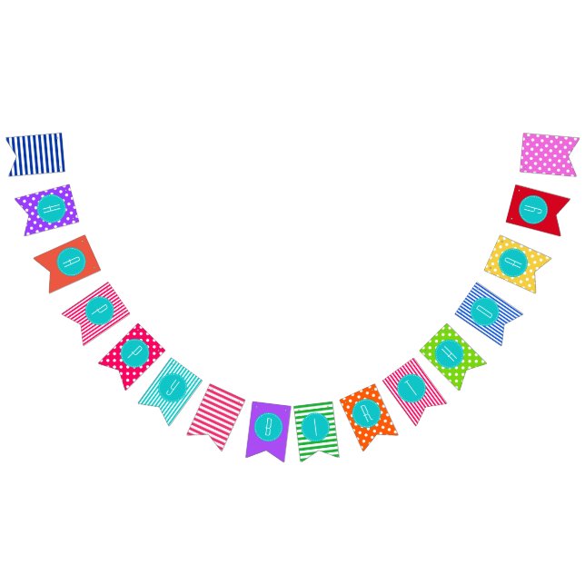 Bandeirinha Parabéns Feliz Padrão Colorido (Todos)