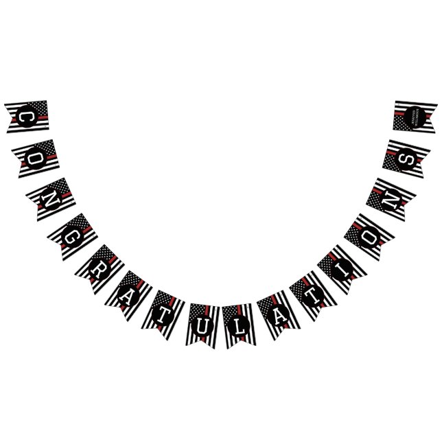 Bandeirinha Parabéns Finos da Linha Vermelha do Bombeiro Perso (Todos)