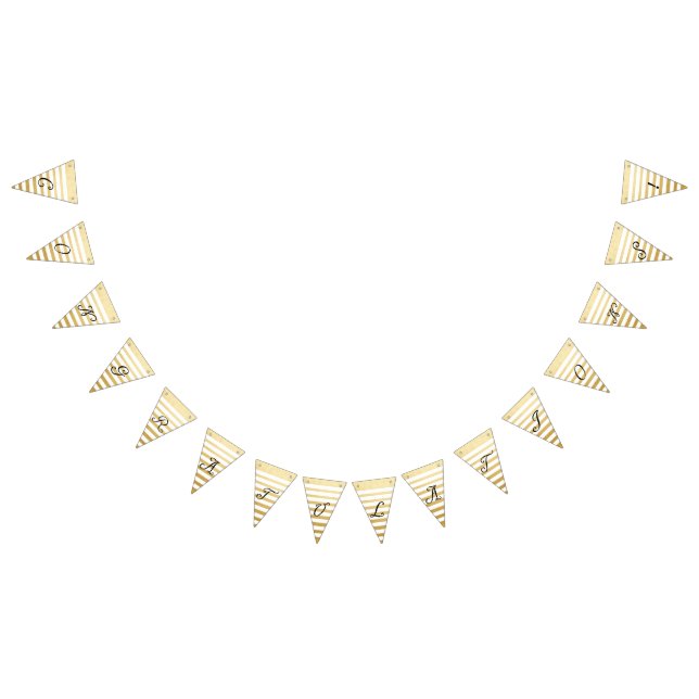 Bandeirinha Parabéns! Folha de Ouro com Letra Mão Francesa (Todos)