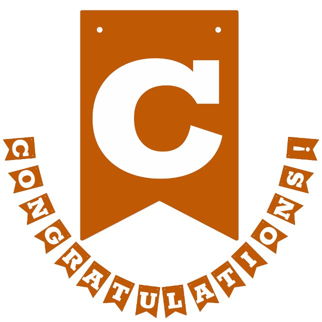 Bandeirinha Parabéns Formando branco em laranja queimado (Criador carregado)