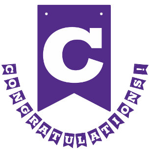Bandeirinha Parabéns Formando roxo e branco