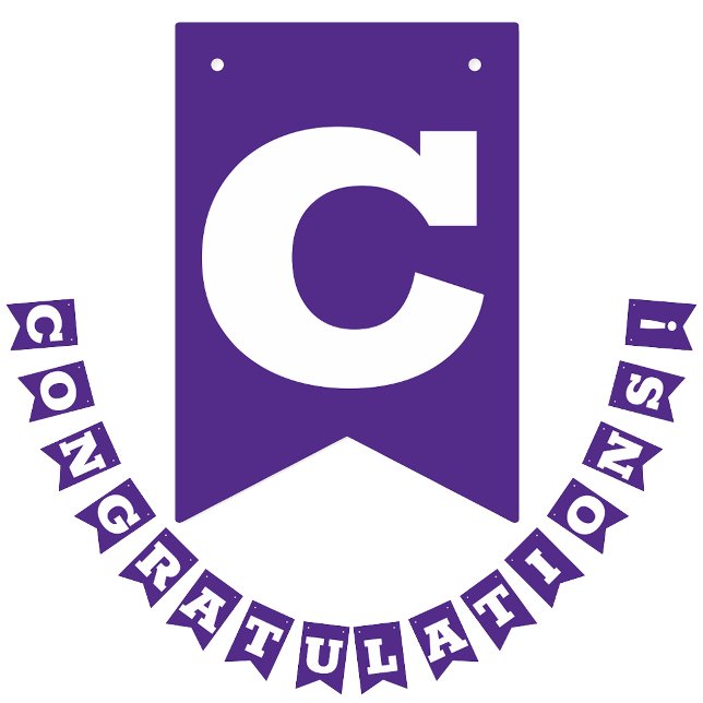 Bandeirinha Parabéns Formando roxo e branco (Criador carregado)