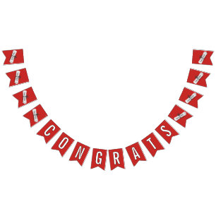 Bandeirinha PARABÉNS Graduação 2024 Diploma Branco