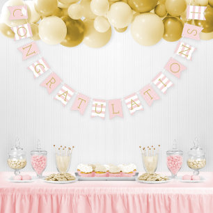 Bandeirinha Parabéns Graduado Festa Rosa Dourado