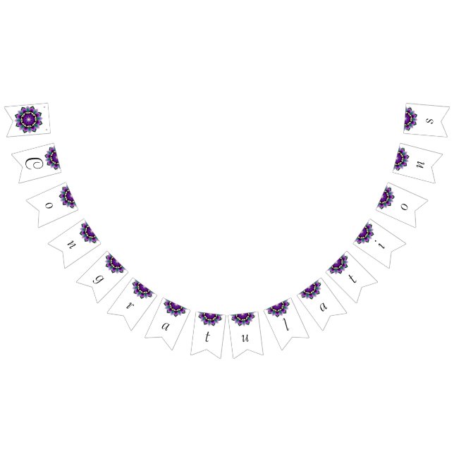 Bandeirinha Parabéns Mandala em roxo (Todos)