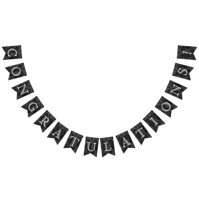 Bandeirinha Parabéns - Mármore Preto (Todos)