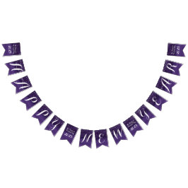 Bandeirinha Parabéns noturnos escuros e roxos