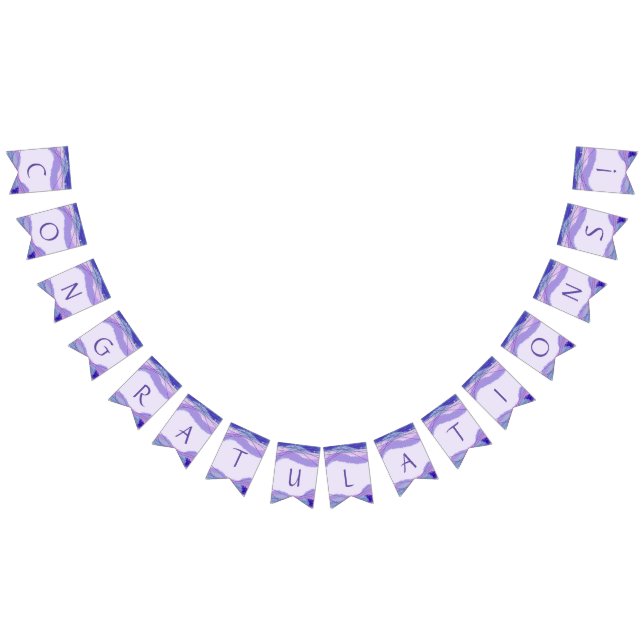 Bandeirinha Parabéns Padrão Geométrico de Lavanda Roxo (Todos)
